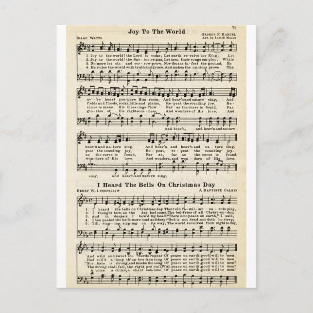 Postal Festiva Navidades Carlos: Alegría al mundo (Anverso)