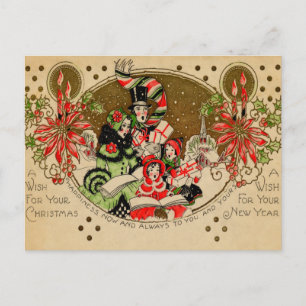Postal Festiva Navidades Carolers