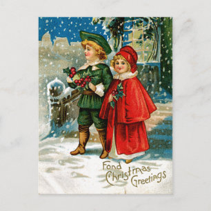 Postal Festiva Navidades Carolers