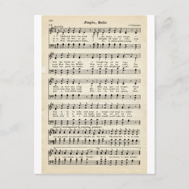 Postal Festiva Navidades Carols: Jingle Bells (Anverso)