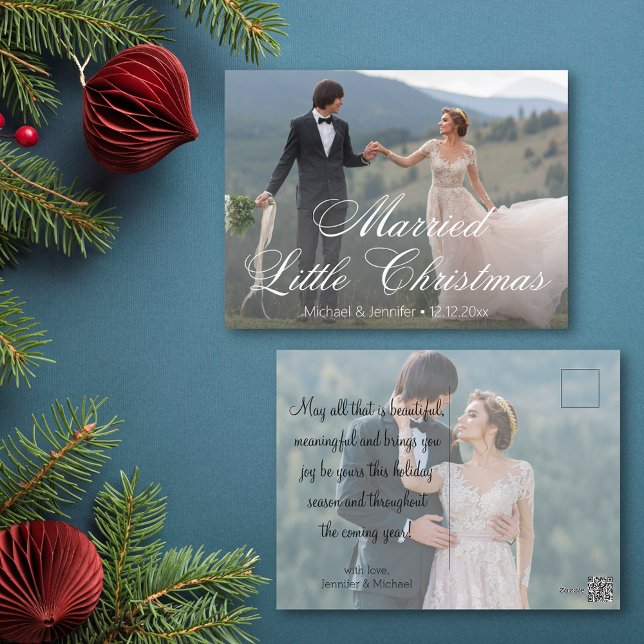 Postal Festiva navidades casados elegantes boda 2 fotos (Subido por el creador)