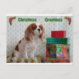 Postal Festiva Navidades Cavalier de Blenheim