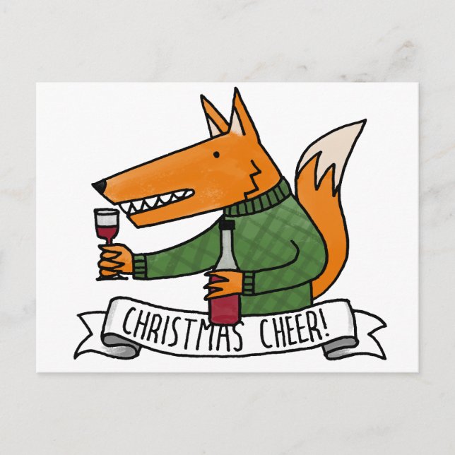 Postal Festiva Navidades Cheer Fox (Anverso)