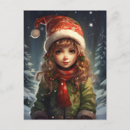 Postal Festiva Navidades Chica Elf