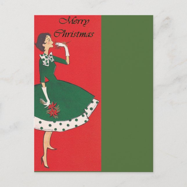 Postal Festiva Navidades Chicas de época (Anverso)