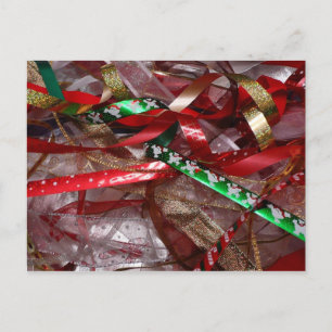 Postal Festiva Navidades Cinta de opciones Verde Rojo y Fiesta de