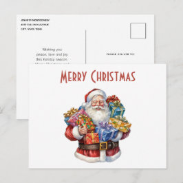 Postal Festiva Navidades Clásicos de Jolly Santa Claus