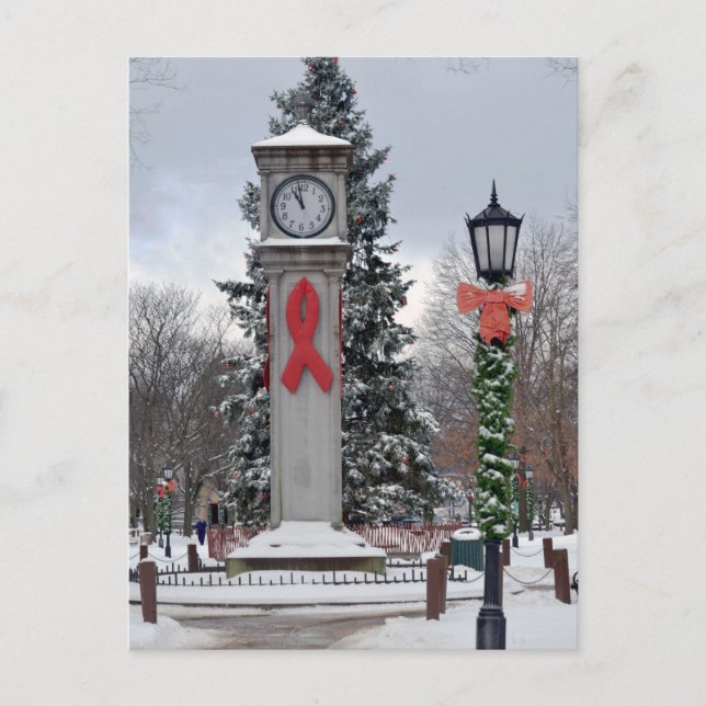 Postal Festiva Navidades Clock Waterbury , Connecticut (Anverso)
