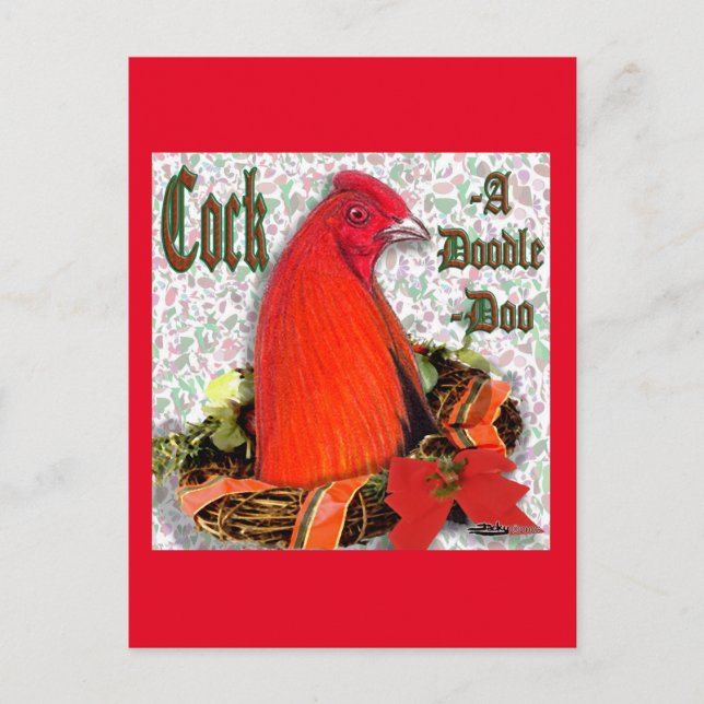 Postal Festiva Navidades Cockadoodledoo (Anverso)