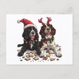 Postal Festiva Navidades Cocker Spaniel Dogs