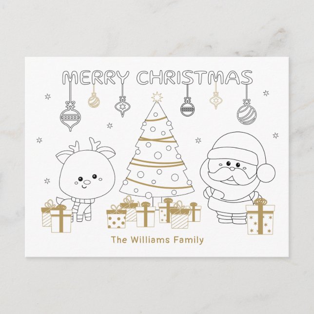 Postal Festiva Navidades Colores de nombres Personalizado diverti (Anverso)