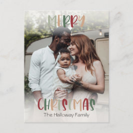 Postal Festiva Navidades coloridos casuales brillan por su comple