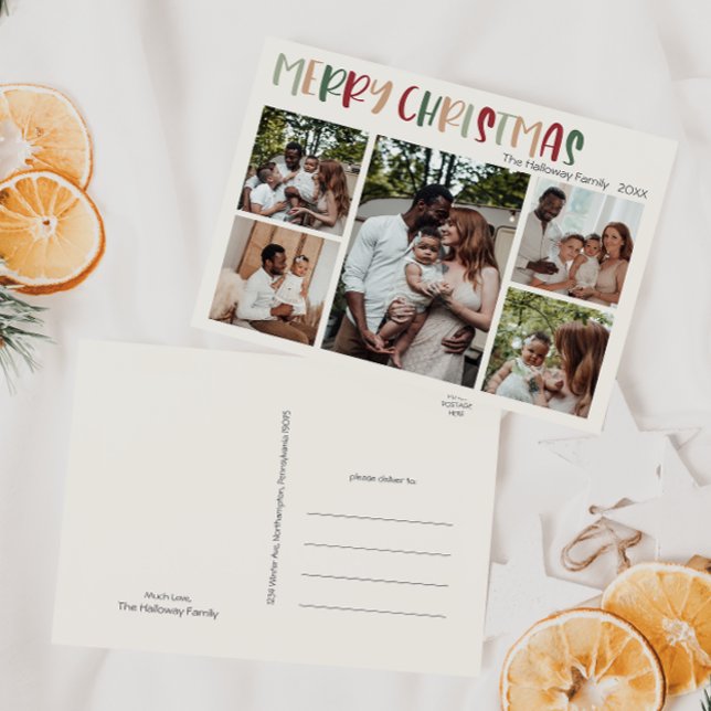 Postal Festiva Navidades coloridos casuales cinco fotos (Subido por el creador)