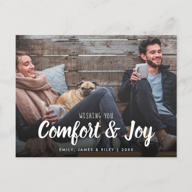 Postal Festiva Navidades Comfort Joy Photo (Anverso)