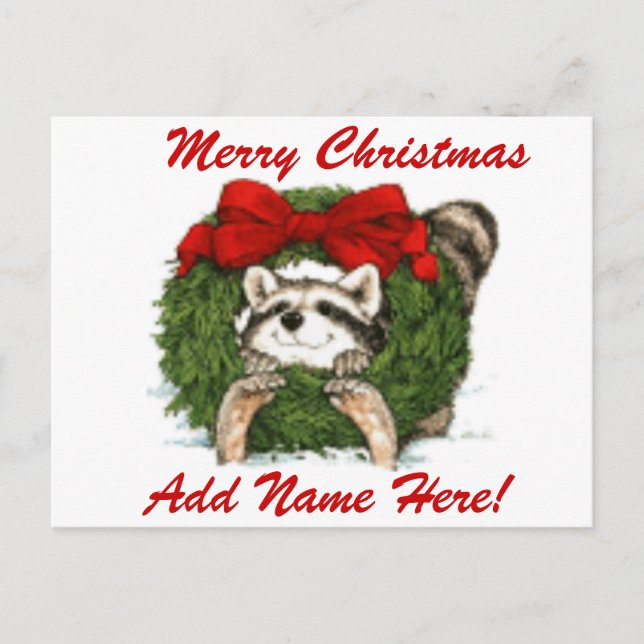 Postal Festiva Navidades Con Decoración Y Racco (Anverso)