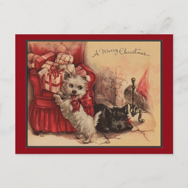 Postal Festiva Navidades con mis cachorros (Anverso)