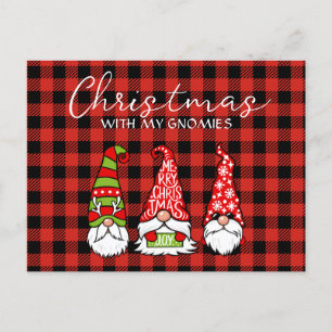 Postal Festiva Navidades con mis gnomos