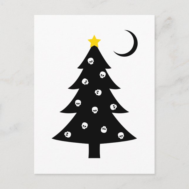 Postal Festiva Navidades con un árbol espeluznante (Anverso)