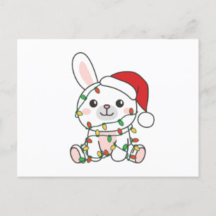 Postal Festiva Navidades conejitas Animales de invierno conejos d