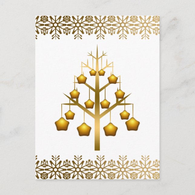 Postal Festiva Navidades contemporáneos de oro (Anverso)