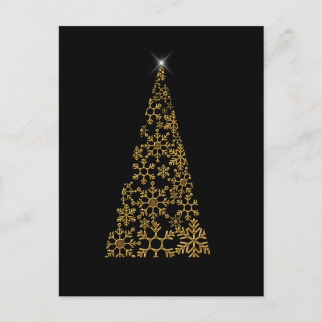 Postal Festiva Navidades contemporáneos del negro y el oro (Anverso)