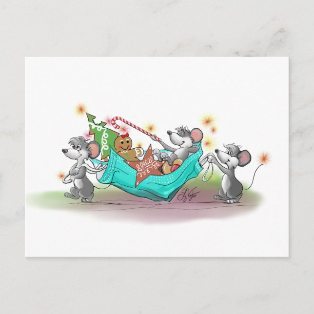 Postal Festiva Navidades Cookie Heist (Anverso)