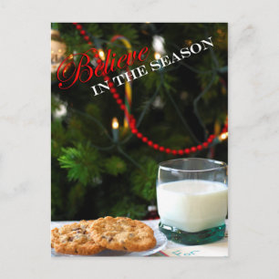 Postal Festiva Navidades Cookies y Leche para Santa Claus