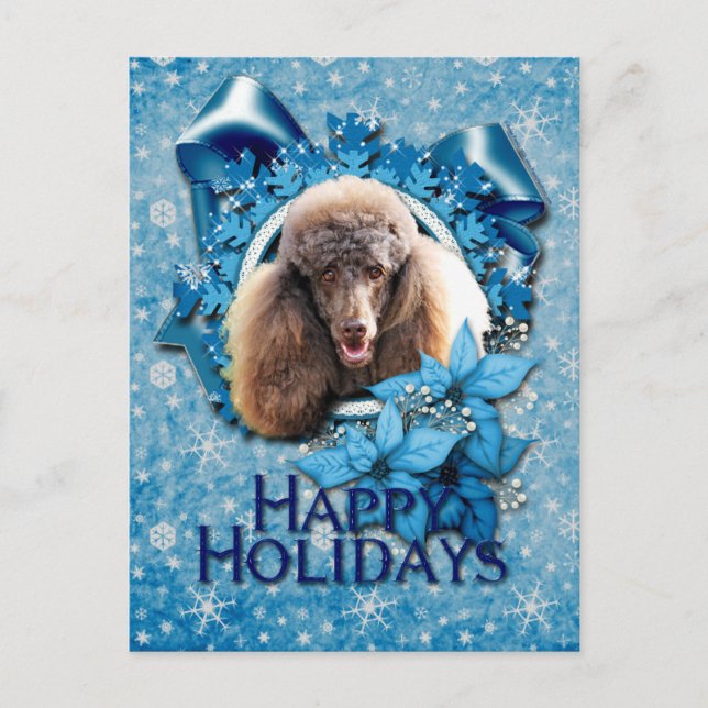 Postal Festiva Navidades - Copo de nieve azul - Carne de perro -  (Anverso)