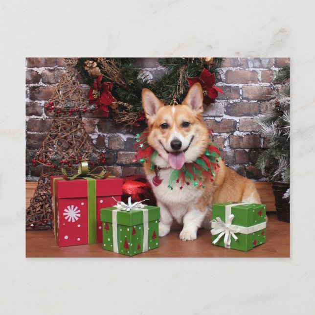 Postal Festiva Navidades - Corgi - Cal (Anverso)