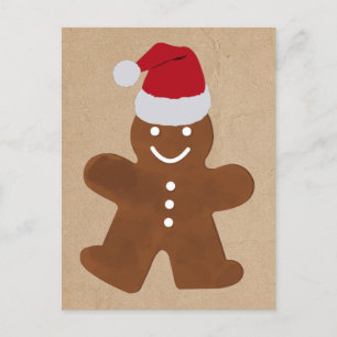 Postal Festiva Navidades cortos Gingerbread Man Cookies Kraft