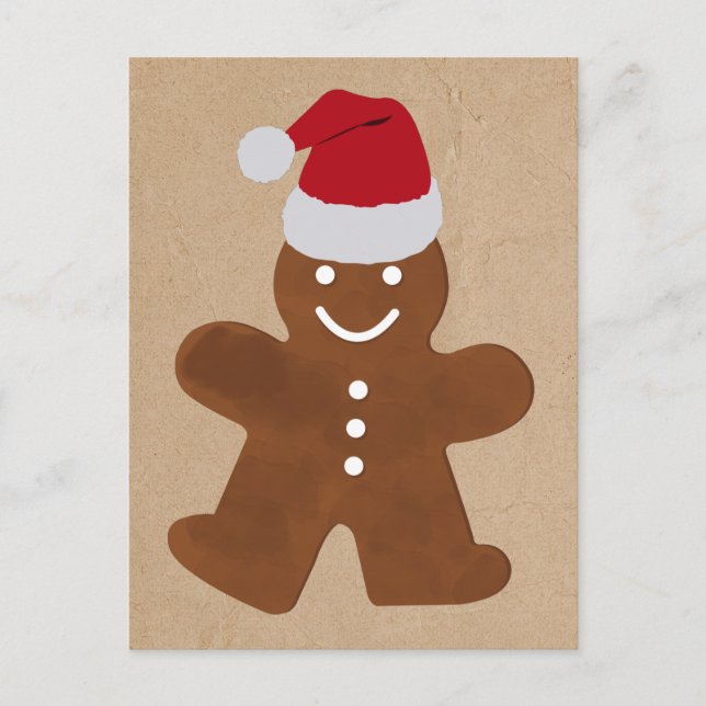 Postal Festiva Navidades cortos Gingerbread Man Cookies Kraft (Anverso)