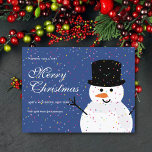 Postal Festiva Navidades cortos Snowman y Snowy Confetti sin foto<br><div class="desc">Tarjeta navideña de confeti de Snowman y Snowflake Navidades</div>
