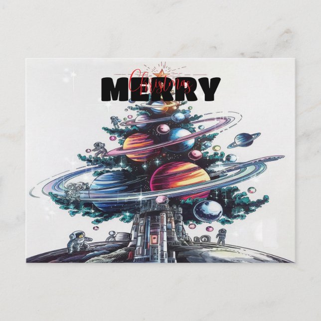Postal Festiva Navidades cósmicos (Anverso)