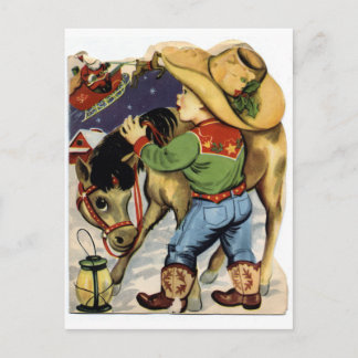 Postal Festiva Navidades Cowboy