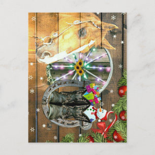 Postal Festiva Navidades Cowboy Boots Garland