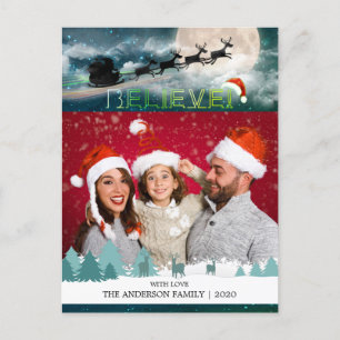 Postal Festiva Navidades CREEN QUE Rincón Sleigh Santa Hat Foto