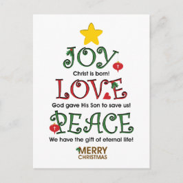 Postal Festiva Navidades cristianos disfrutan del amor y la paz