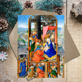 Postal Festiva Navidades cristianos religiosos Natividad Tres Rey