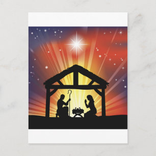 Postal Festiva Navidades cristianos tradicionales Natividad