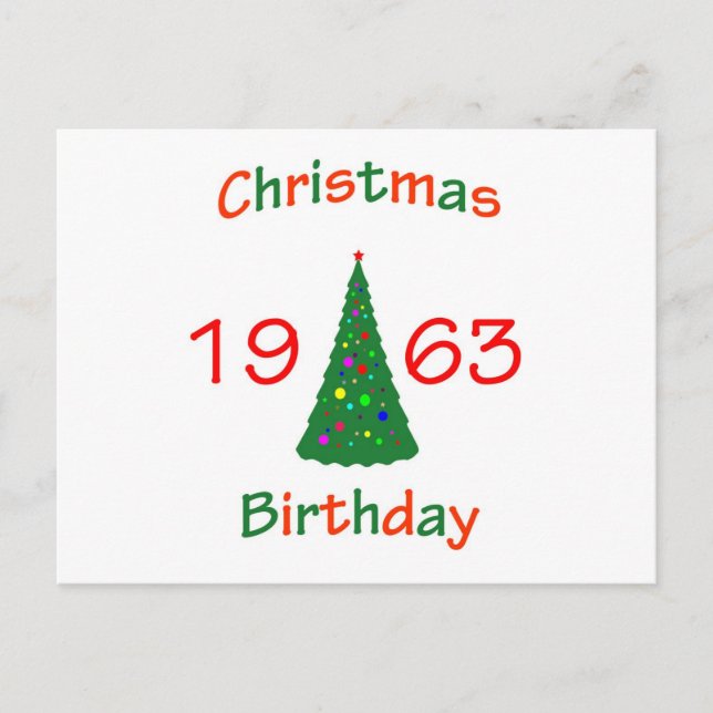 Postal Festiva navidades Cumpleaños 1963 (Anverso)