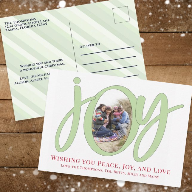 Postal Festiva Navidades Cute Joy Typography Simple Whimsical (Subido por el creador)