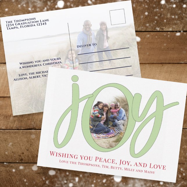 Postal Festiva Navidades Cute Joy Typography Simple Whimsical (Subido por el creador)