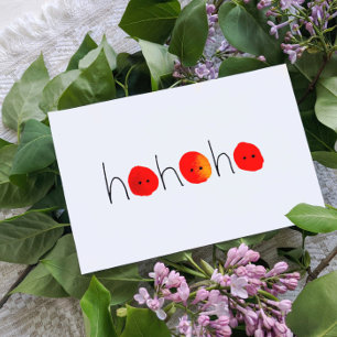 Postal Festiva Navidades Cute Red & Black Ho Ho Ho Ho con pintura