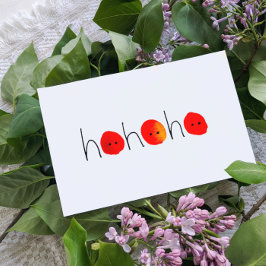 Postal Festiva Navidades Cute Red & Black Ho Ho Ho Ho con pintura
