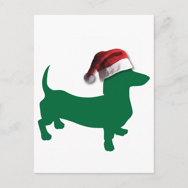 Postal Festiva Navidades Dachshund (Anverso)