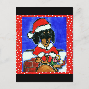 Postal Festiva Navidades Dachshund