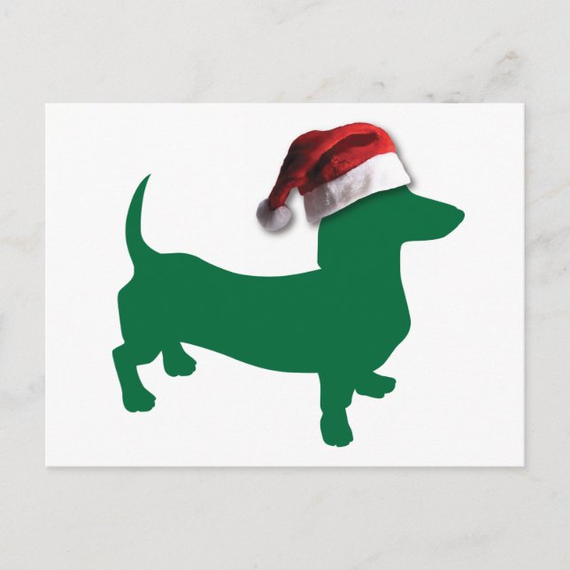 Postal Festiva Navidades Dachshund (Anverso)