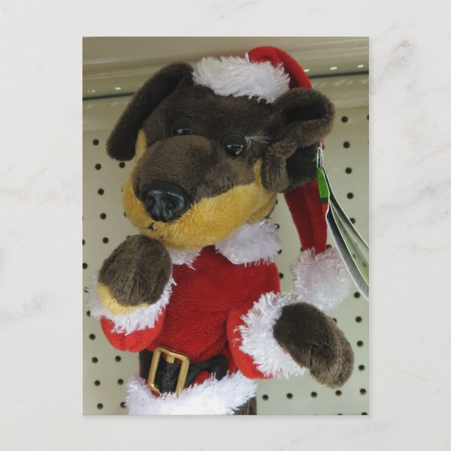 Postal Festiva Navidades Dachshund (Anverso)