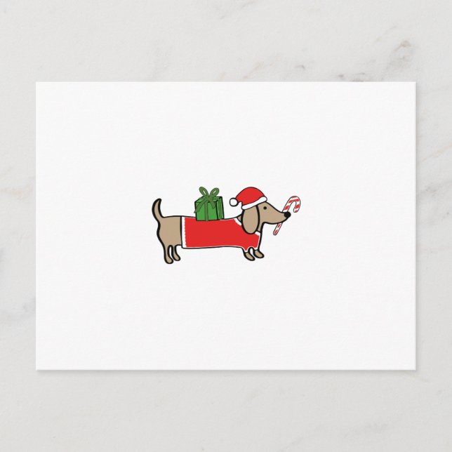 Postal Festiva Navidades dachshund (Anverso)