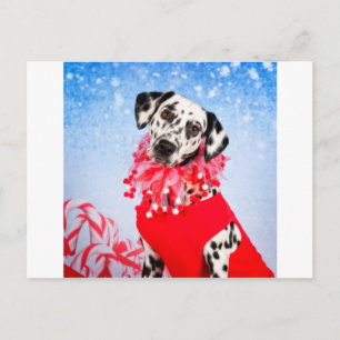Postal Festiva Navidades Dalmatian